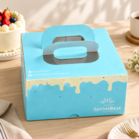 Boîte à gâteau en carton personnalisée avec logo, poignée et fenêtre transparente, emballage de pâtisserie en papier pour cupcakes et friandises d'anniversaire