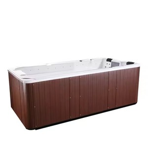 Piscina <span class=keywords><strong>de</strong></span> Spa Acrílica Rectangular <span class=keywords><strong>de</strong></span> Lujo para Exteriores <span class=keywords><strong>de</strong></span> 4 Metros con Hidromasaje y Función <span class=keywords><strong>de</strong></span> Nado Contracorriente - Product Image 2