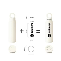 Botella de Agua Gratis, Botella de Acero Inoxidable, Frasco Metálico al Vacío a Prueba de Fugas, Botella de Agua con Pajita para Hombre
