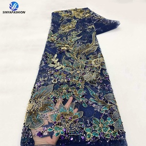Tela de Encaje con Cuentas y Lentejuelas Bordada a Mano, de Lujo, <span class=keywords><strong>para</strong></span> Vestidos de Noche y Novia, Estilo Africano, Marca Sinya, Superventas - Product Image 5