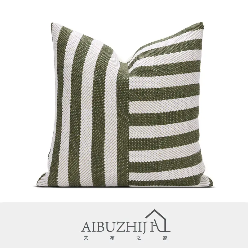 AIBUZHIJIA غطاء وسادة من القطن والكتان, شريط كتان لتزيين المنزل ، أغطية وسادة حديثة الطراز 45 × 45