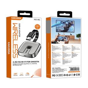 Adaptateur de mise en miroir d'écran sans fil <span class=keywords><strong>double</strong></span> bande KAKUSIGA 2.4G+5G, <span class=keywords><strong>HDMI</strong></span> vers Micro HD pour TV, moniteur et projecteur - Product Image 6