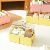 Boîtes à gâteaux en plastique en gros pour l'usine, emballage combiné, boîte à biscuits en papier, boîte à macarons, boîte à gâteaux avec couvercles en plastique transparent