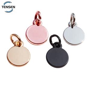 Mode bricolage <span class=keywords><strong>collier</strong></span> glisser breloques blancs en gros multicolore Laser logo rond pendentif accessoire - Product Image 3