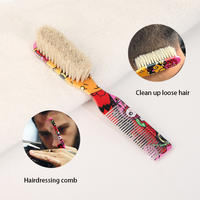 Nouvel arrivage Brosse à cheveux portable 2 en 1 pour hommes, peigne à barbe et moustache personnalisé en crin de cheval