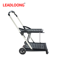 LEADLOONG Caisse de rangement pliable à deux niveaux Chariot de courses pliable mobile Utilisation en gros pour la maison