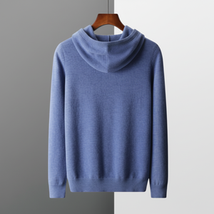 Sweat à capuche bleu clair pour hommes doux tricot pull décontracté à manches longues confortable vêtements d'hiver élégant mode pull à capuche chaud - Product Image 1