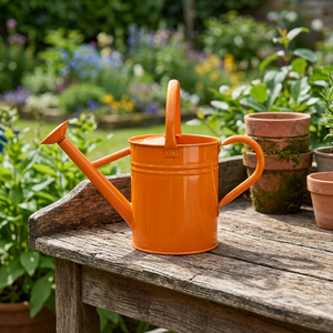 Arrosoir en métal orange de qualité supérieure, pot d'arrosage décoratif pour jardin, récipient d'irrigation durable pour plantes, pour le jardinage à domicile - Product Image 5