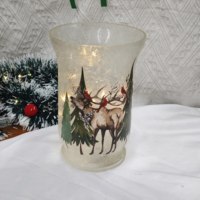 Grosir Dekorasi vas silinder bunga kaca bening tangan ditiup tinggi dekoratif dekorasi Natal