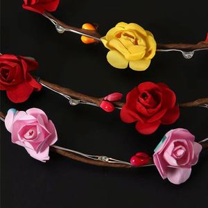 Couronnes de fleurs LED, bandeaux lumineux pour femmes et filles, mariage, plage, fête, anniversaire, Noël, vacances, Mardi Gras - Product Image 3