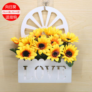 Cesto Decorativo da Parete con Fiori Artificiali, Accessori per la Casa, Ornamenti Semplici per Soggiorno, Vasi in Plastica con Fiori Finti, Idea Regalo - Product Image 5