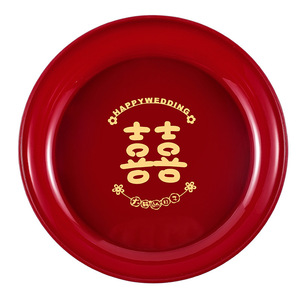Bandeja de Frutas para Boda Magpie, Plástico Rojo, Redonda de 19 cm, Bandeja para Dulces con Diseño de Flor de 18.5 cm, para Celebración de Bodas - Product Image 5