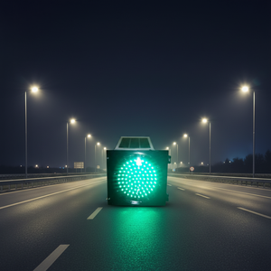 <span class=keywords><strong>Vente</strong></span> directe usine : Balise clignotante solaire verte à LED pour signalisation routière, 300 mm – Solution de système d'éclairage de signalisation routière solaire - Product Image 1