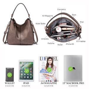 Realer批发PU皮革流浪汉手提包套装女士肩斜挎包钱包大容量女士钱包和手袋 - Product Image 4