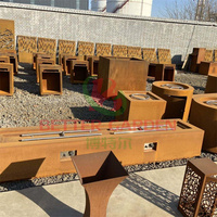 Ensemble Canapé d'Extérieur Table Brasero Mobilier de Jardin Personnalisé Brasero de Terrasse Brasero à Gaz de Jardin