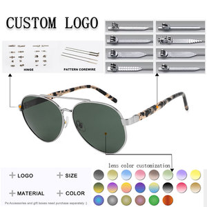Lunettes de soleil pilote, monture ovale en métal, monture intégrale, verres verts, protection UV 100%, unisexe, adulte, extérieur - Product Image 2