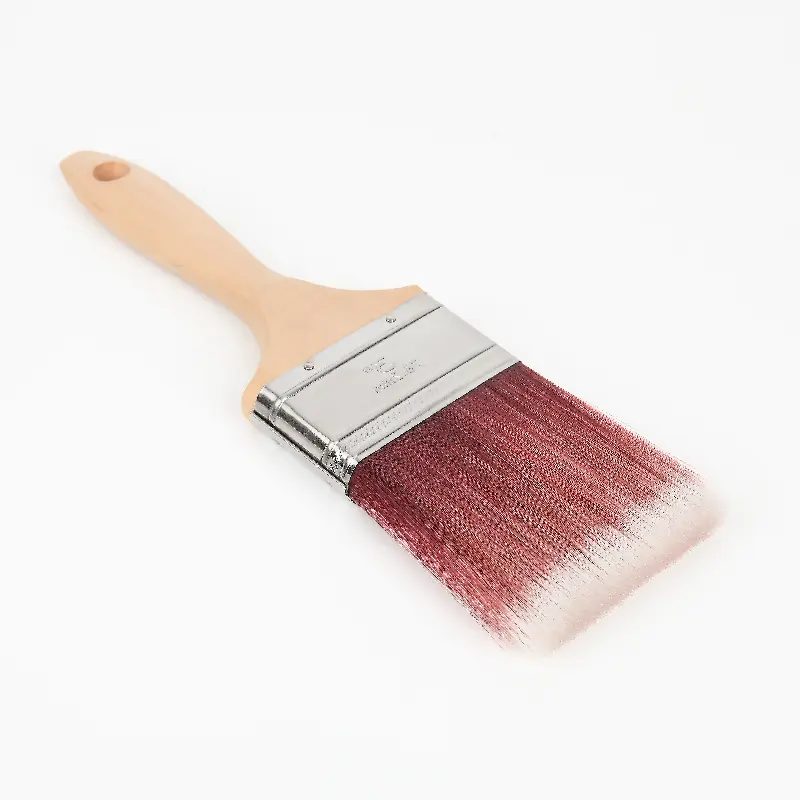 MSN 1/2/3/4 inç naylon saç bicolor düz kafa ahşap saplı suluboya boya fırçası