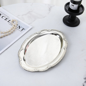 Metal Small <strong>Tray</strong> High-End Retro European Style Oval Shape Jewelry Ornament <strong>Storage</strong> Shooting Prop Display Aromatherapy <strong>Tray</strong> - Product Image 2