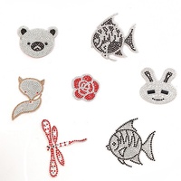Patch thermocollant en strass motif Panda Girly Noir et Blanc pour fournisseur d'articles esthétiques japonais Kawaii Harajuku