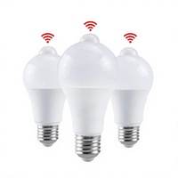 Luz Nocturna LED con Sensor de Movimiento PIR, Lámpara de Ahorro de Energía Infrarroja Automática, Bombilla de Aluminio Ra85 85V-265V E27/B22 IP20 5W 120°