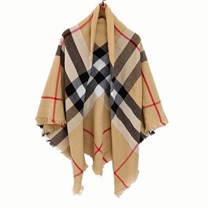Phụ nữ thanh lịch mùa đông Alpaca kiểm tra kẻ sọc Poncho khăn choàng khăn quàng cổ mùa đông thanh lịch làm bằng polyester bền - Product Image 2