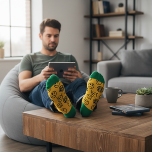 Paio di calzini lunghi Lucky Socks con design emoji, taglie 41-46 - Product Image 3