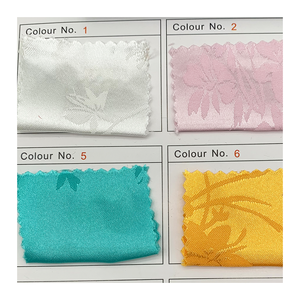 S1870 Color personalizado satén elástico sedoso poliéster Spandex tela de satén con patrón de flores diseño Jacquard para vestidos - Product Image 6