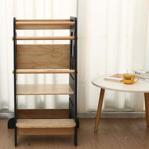 Tour d'apprentissage pliable moderne et réglable pour tout-petits, 2 hauteurs, marchepied d'aide pour enfants de 1 à 6 ans, anti-chute, pour utilisation sous l'évier de la salle de bain - Product Image 2