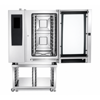 Horno Combinado Eléctrico de 6 Bandejas con Vaporera, Pantalla Táctil de 7 Pulgadas y Caldera para Hoteles, Carnes, Pan y Verduras