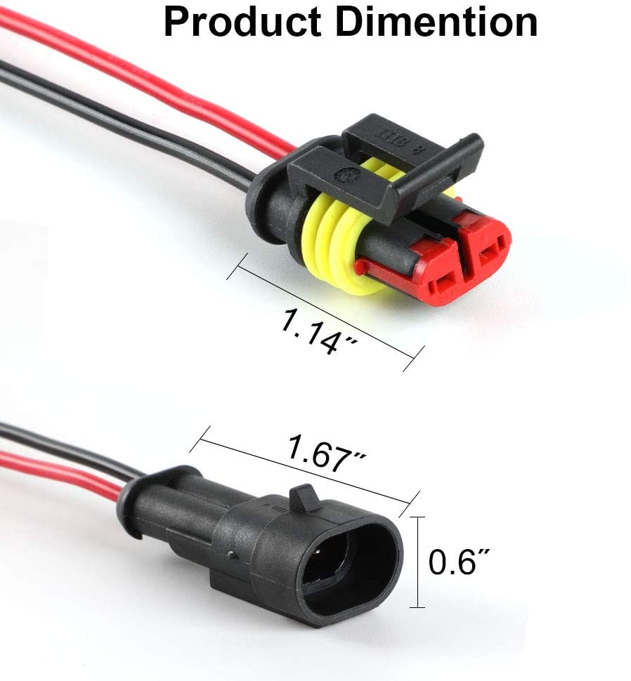 2 / 4pin Way Waterproof Automotive Cable Harness With Connectors