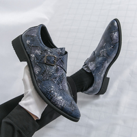 Herren PU-Leder Slipper Eleganter Business-Büro-Stil Monk-Schnalle Slip-On Modische Freizeitschuhe Herren Anzugschuhe