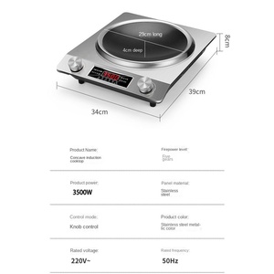 Placa de Inducción Comercial de Acero Inoxidable con Control Táctil, 24 Zonas de Cocción Integradas de Alta Temperatura, Juego Completo de Ollas, 2000W, Diseño Cóncavo - Product Image 4