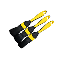 Ensemble de 3 outils automobiles, brosse de nettoyage de voiture en poils naturels pour le detailing automobile