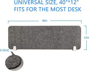40 * 12in PET Écran de confidentialité acoustique Partition insonorisant Panneau de séparation de table de bureau acoustique Diminution du bruit - Product Image 4