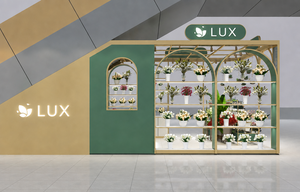 Nouveau Modèle LUX – Comptoir de Magasin de Fleurs en Acrylique Personnalisé, Conception Professionnelle pour Centre Commercial, Kiosque de Magasin - Product Image 4