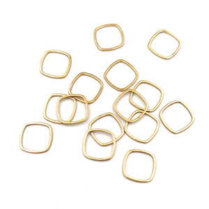 Connecteurs carrés creux en acier inoxydable pour la fabrication de bijoux, composants géométriques en acier H1056 couleur or - Product Image 4
