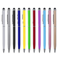 Stylo publicitaire 2-en-1 en métal avec stylet, réponse tactile sensible, plusieurs couleurs, idéal pour les cadeaux d'entreprise
