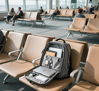 Sac à dos d'ordinateur en nylon imperméable personnalisé avec doublure en polyester fermeture à glissière pour les étudiants étui de voyage en plein air