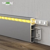 Nouveau design – Plinthe en aluminium de 60 mm, 80 mm, 100 mm avec fente LED pour protection murale et accessoires de revêtement de sol
