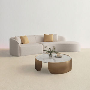 <span class=keywords><strong>Set</strong></span> di lusso moderno divano ad angolo a due posti con gambe in legno spugna copertura in tessuto per Villa e salotti scolastici - Product Image 3