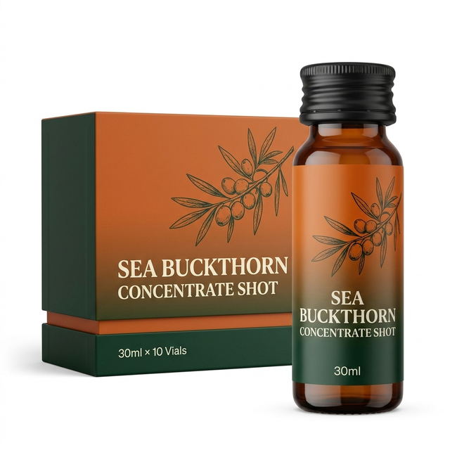 Organic Sea Buckthorn Concentrate Shot 30ml Natural Vitamin C Immune Support Beverage