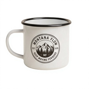 Professional Customization Factory Supply <b>Iron</b> Enamel Coffee Mug Featuring Montana Flow Graphic Aesthetic Adventure <b>Travel</b> Drink - Product Image 1