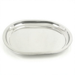 Plateau de service pratique en acier inoxydable Mayur Exports avec un design unique en forme de capsule, modèle 3096, Inde - Product Image 1