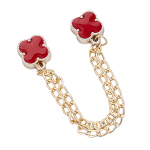 Korean style four-leaf clover magnetic chain trouser hem adjustable button, shirt collar decorative chain brooch, no-seam - Product Image 3