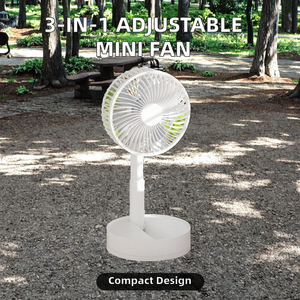 Mini ventilador de escritorio USB recargable ajustable, soporte de Pedestal con batería de 7200mAh, ventilador de mesa de almacenamiento de verano para uso en exteriores, hecho de plástico - Product Image 2