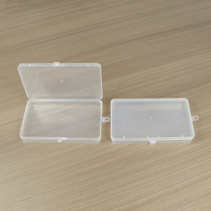 Rectangular Transparent Plastic Storage <b>Box</b> 17.4X9.9X2.7Cm Covered Office Organizer For Electronic Parts And Pens - Product Image 1