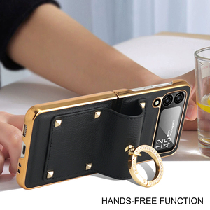 <span class=keywords><strong>Coque</strong></span> de téléphone portable en cuir pour filles, étui de luxe en plaqué or pour samsung galaxy <span class=keywords><strong>z</strong></span> <span class=keywords><strong>flip</strong></span> <span class=keywords><strong>4</strong></span> 3 - Product Image 5