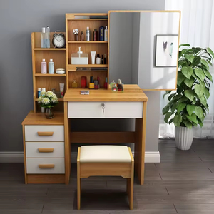 <span class=keywords><strong>Coiffeuse</strong></span> Dwoo en bois pour femmes <span class=keywords><strong>avec</strong></span> <span class=keywords><strong>miroir</strong></span> LED et 4 tiroirs, mobilier de chambre <span class=keywords><strong>d</strong></span>'hôtel, <span class=keywords><strong>coiffeuse</strong></span> de maquillage en verre LED - Product Image 4