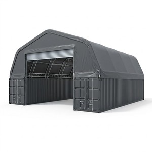 Tettoia Modulare a Campata Libera Resistente alla Neve, Zincata a Caldo, con Tetto a Falda per Container, Ideale per Magazzini, Officine e Scuole - Product Image 1