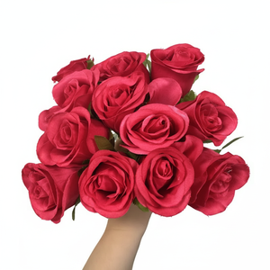 12 Pezzi Bouquet di Rose Artificiali LMD in Plastica Fatte a Mano, Decorazione Moderna per la Casa, Ecologica, Regalo per il Giorno di Scherzi d'Aprile - Product Image 2